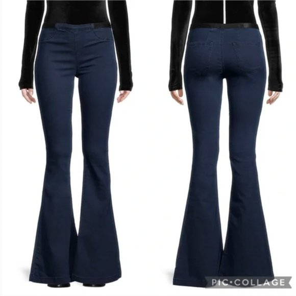 BLANK NYC dark wash pull-on flare denim leggings jeans | 25x35 - Picture 1 of 9